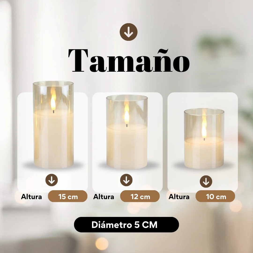 Set x3 CANDLEPRO® – Velas sin llama Realistas 🕯️✨