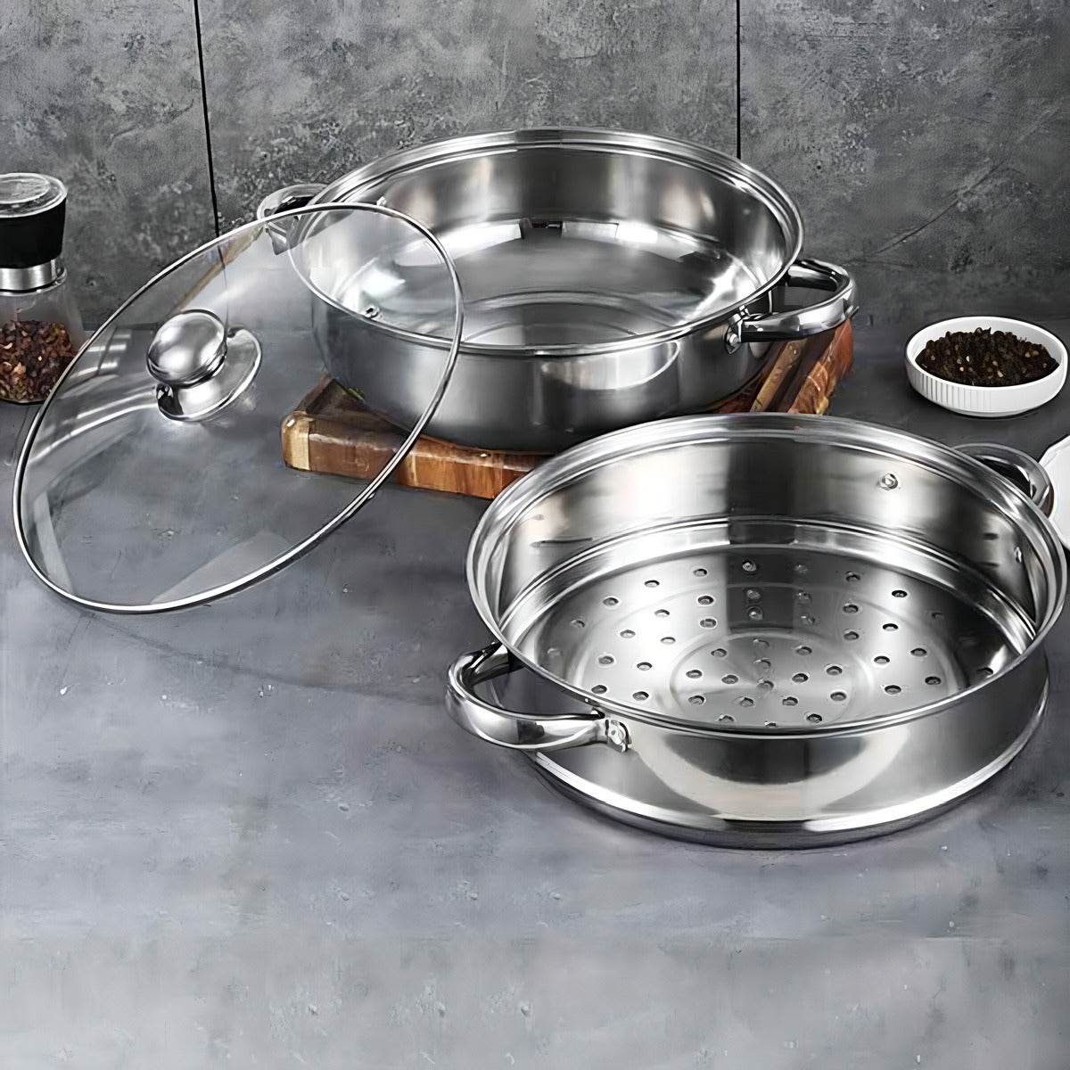 💦 SteamChef® – Olla de Cocción al Vapor Saludable