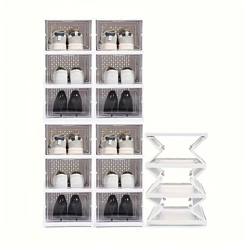 StepRack™ – Organizador Vertical Plegable de Zapatos (6 Niveles)