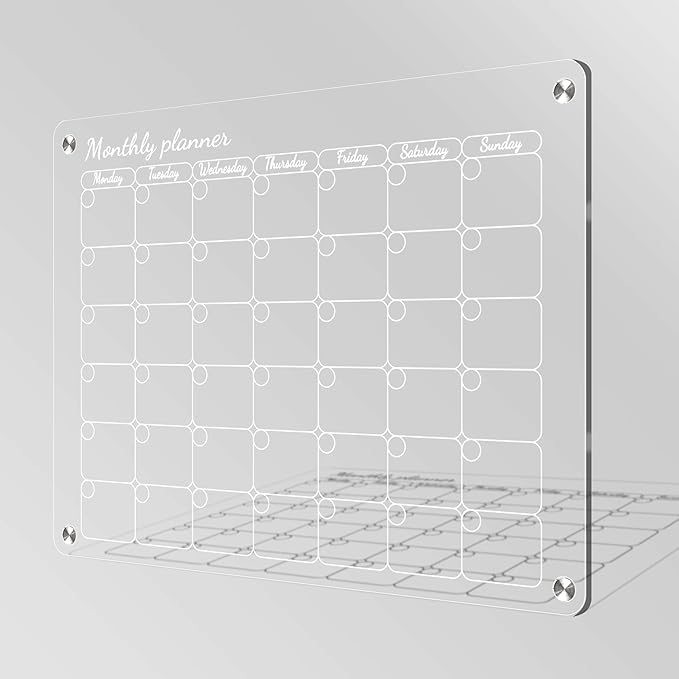 📅 MAGNEPLAN® – Tablero Acrílico Calendario Mensual Magnético + Marcadores 🎁
