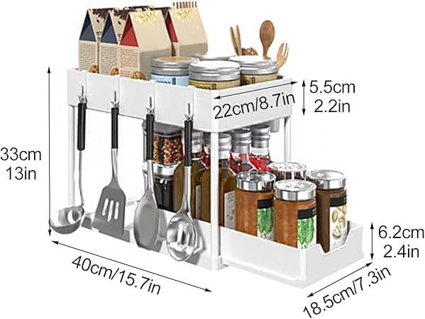 Organizador 2 Niveles con Bandeja Deslizable - Importado 🇺🇸