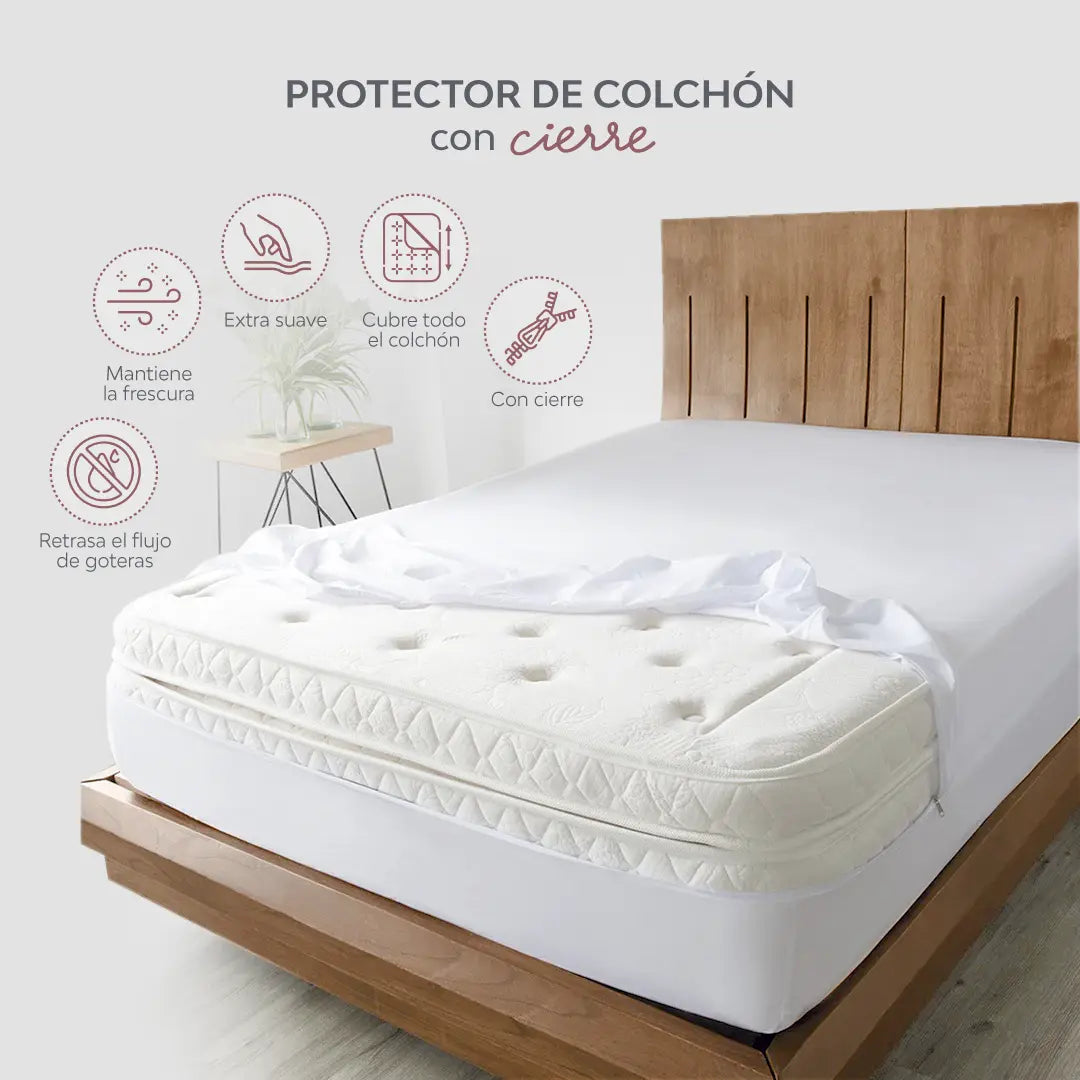 🛡️ ColchónGuard™ Protector de Colchón Antiácaros y Antifluidos con Cierre 360°