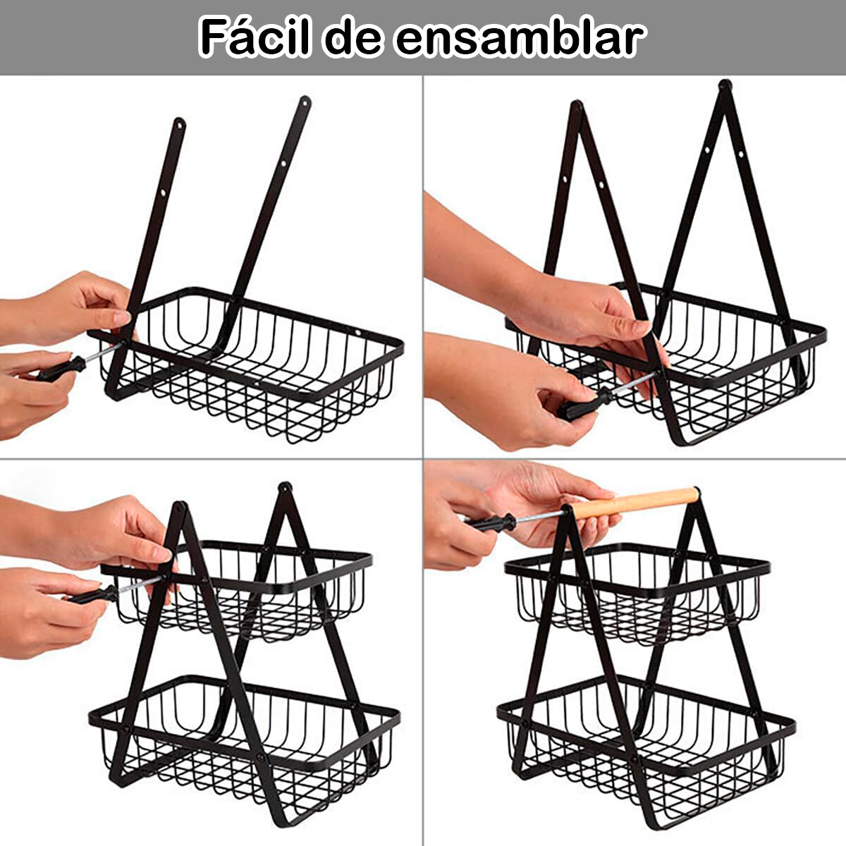 🍎 Cesta Organizadora de Frutas 2 Pisos – Importado 🇺🇸