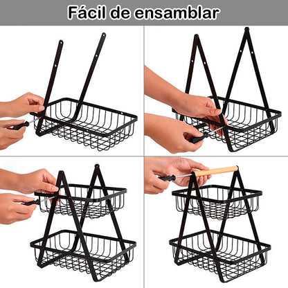 🍎 Cesta Organizadora de Frutas 2 Pisos – Importado 🇺🇸
