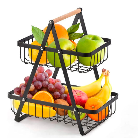 🍎 Cesta Organizadora de Frutas 2 Pisos – Importado 🇺🇸