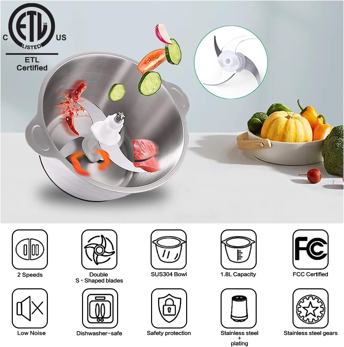 Picador de Alimentos Eléctrico ChefPro 360 ® 🔪⚡