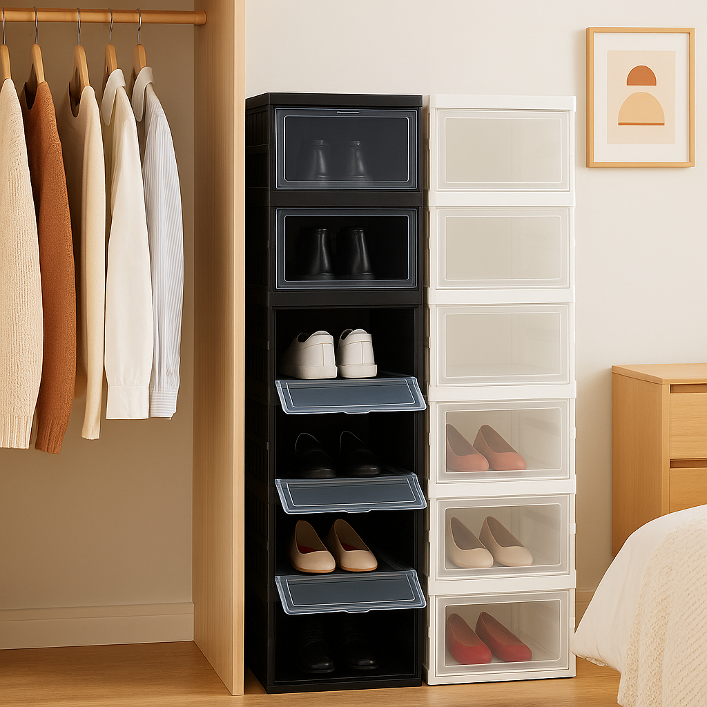 StepRack™ – Organizador Vertical Plegable de Zapatos (6 Niveles)
