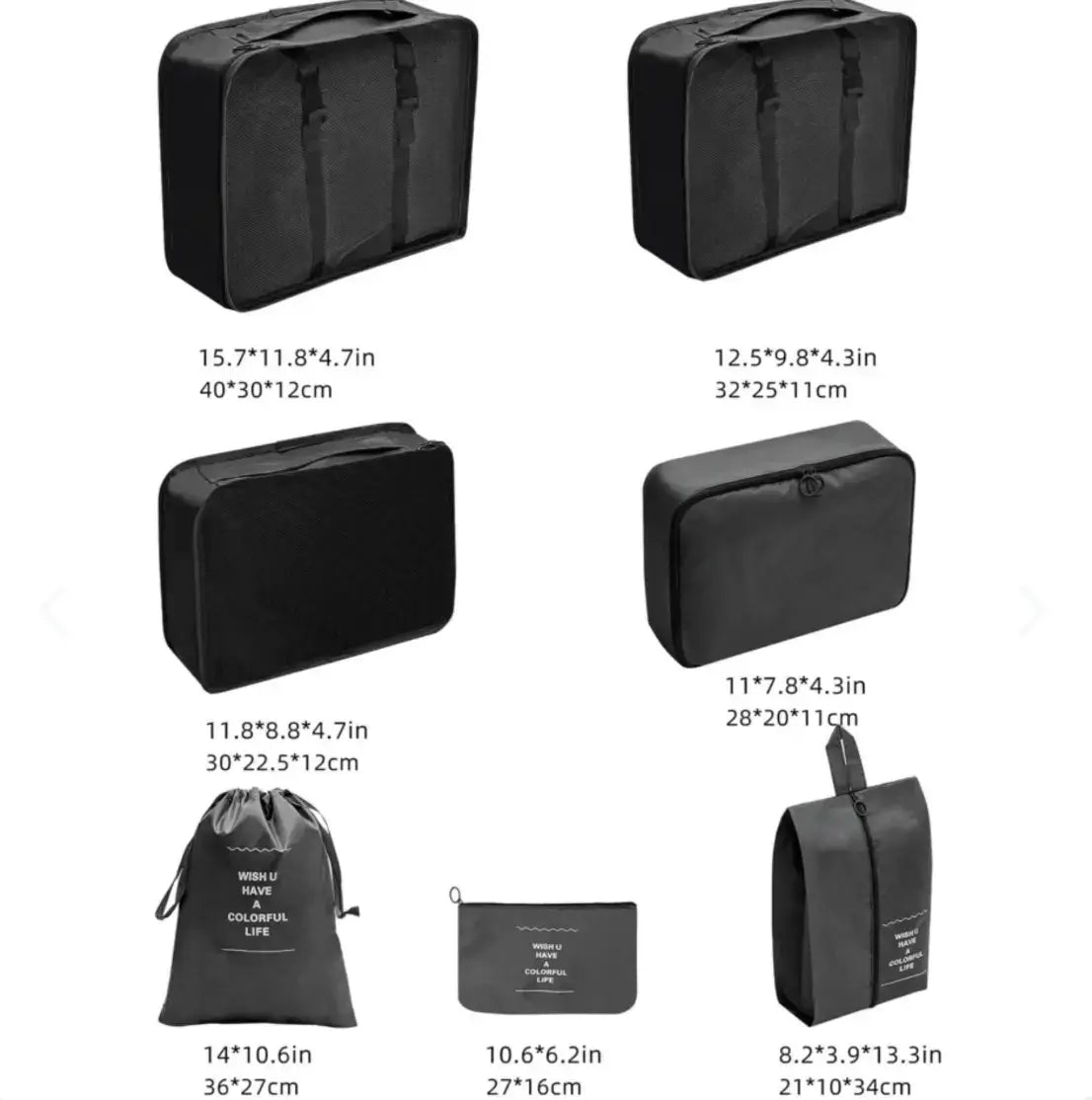 TravelEase™ – Set de Organizadores de Viaje x7 ✈️🧳 - Importados 🇺🇸