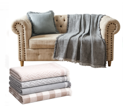 🛋️Manta Decorativa para Sofá 180x130cm 💎Calidad Artesanal✨