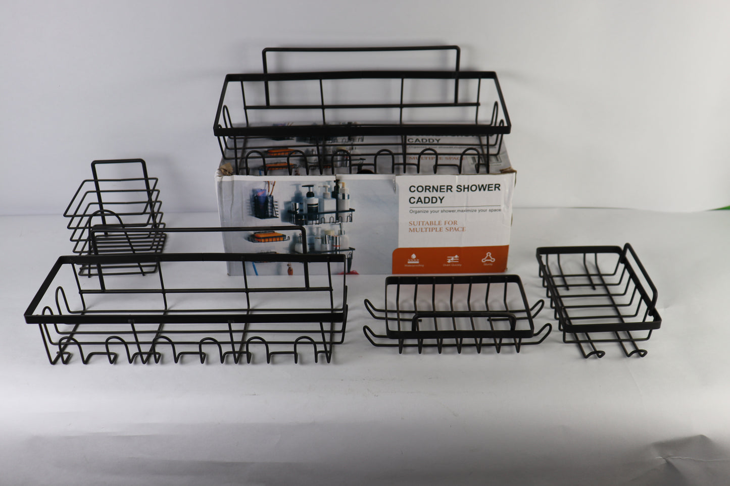 BathBlack™ – Organizador de Baño Metal 5 Piezas 🖤