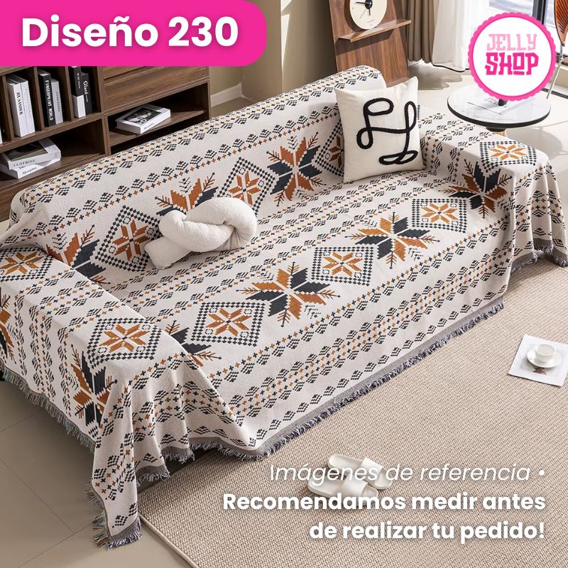 Cobertor Artesanal para Sofá 180 x 230 cm 💎Renueva tu sala!✨
