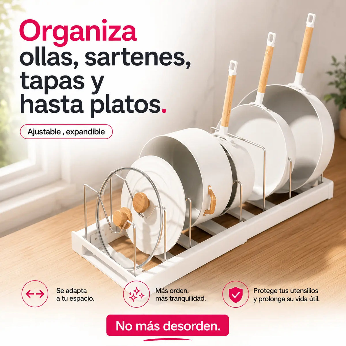 Organizador Expandible 2 en 1 + 🎁OBSEQUIO Ebook 100 Recetas del Chef Berasategui🇪🇸
