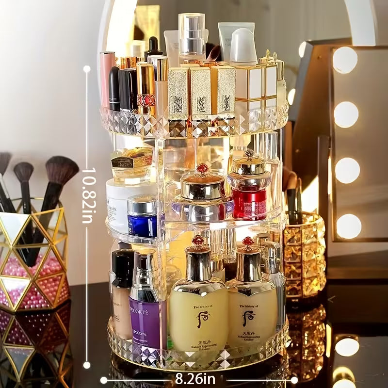 GlowSpin® – Organizador de Maquillaje Giratorio 360°