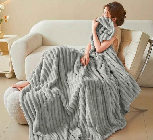 Comfy® Cobija Piel de Durazno Acanalada Importada 🇺🇸