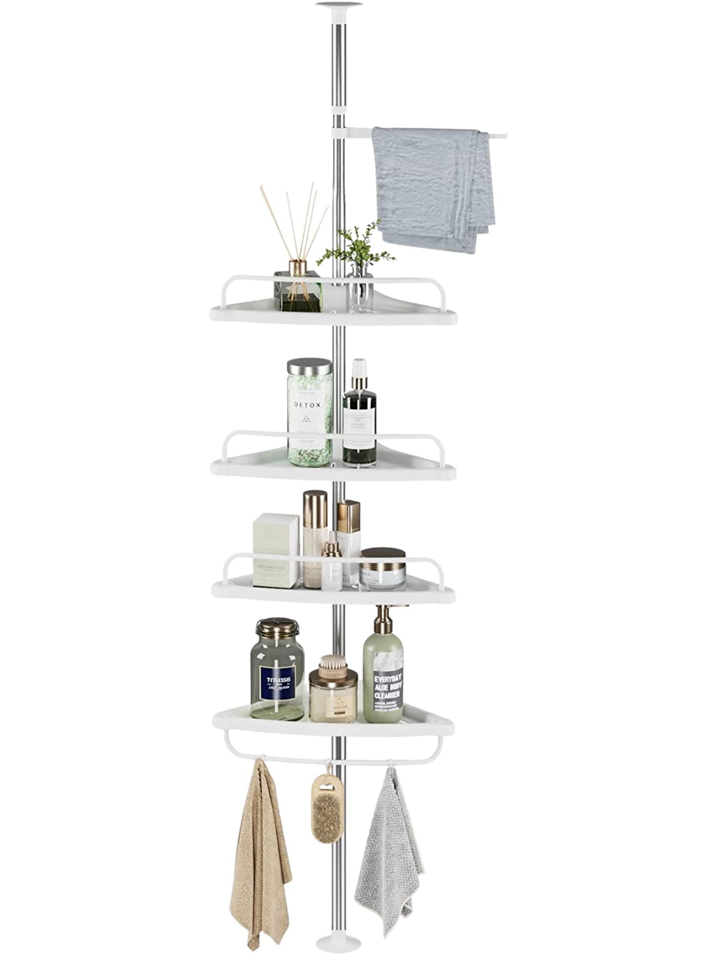 CornerMax® – Organizador Esquinero de Baño 4 Niveles