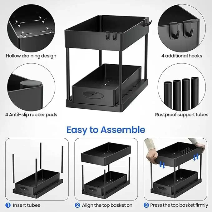 Organizador 2 Niveles con Bandeja Deslizable - Importado  🇺🇸