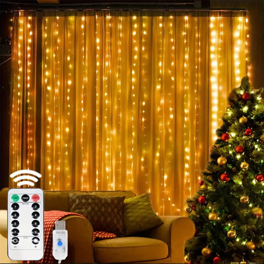 🎇 Cortina LED Cascada 3x3m – La Magia de 360 Luces ✨