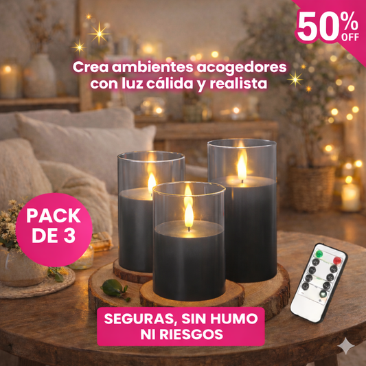 Set x3 CANDLEPRO® – Velas sin llama Realistas 🕯️✨