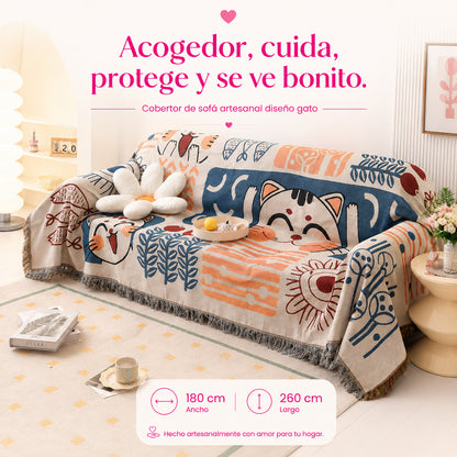 CatBlanky™ Cobertor para Sofá 180 x 260cm 💎Calidad Artesanal✨