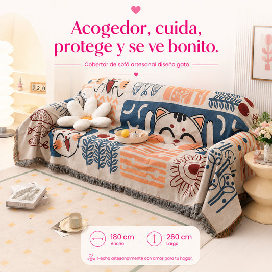 CatBlanky™ Cobertor para Sofá 180 x 260cm 💎Calidad Artesanal✨