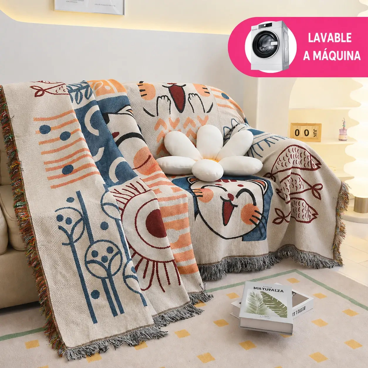 CatBlanky™ Cobertor para Sofá 180 x 260cm 💎Calidad Artesanal✨