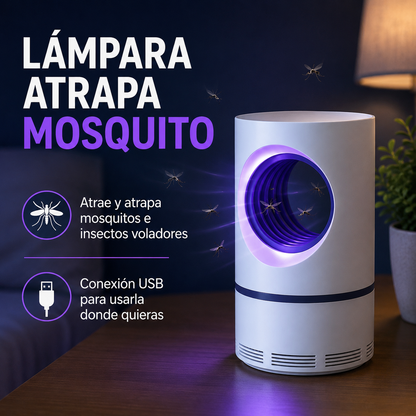 MosquiTrap® | 🟪LUZ UV Lámpara Atrapa Mosquitos USB 🦟💡