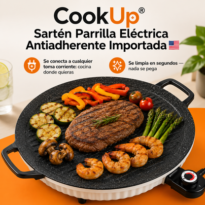 🔥 CookUp® — Sartén Parrilla Eléctrica Antiadherente Importada 🇺🇸