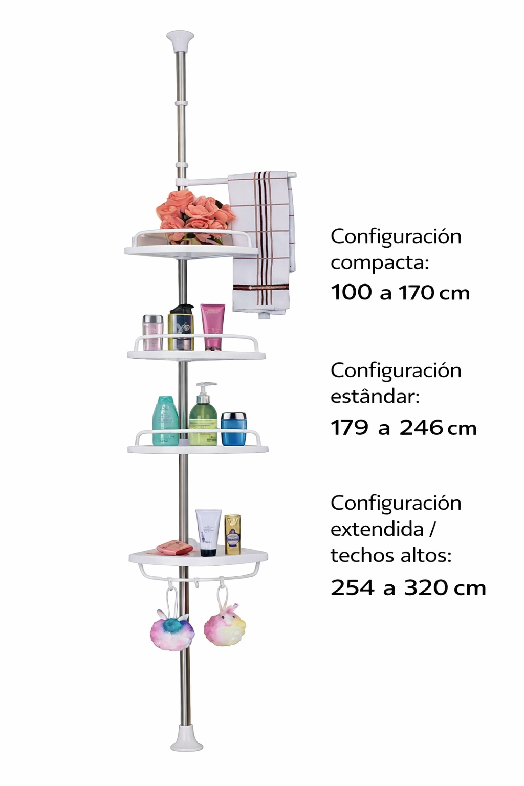 CornerMax® – Organizador Esquinero de Baño 4 Niveles
