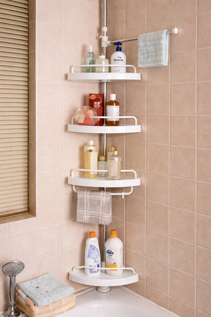 CornerMax® – Organizador Esquinero de Baño 4 Niveles