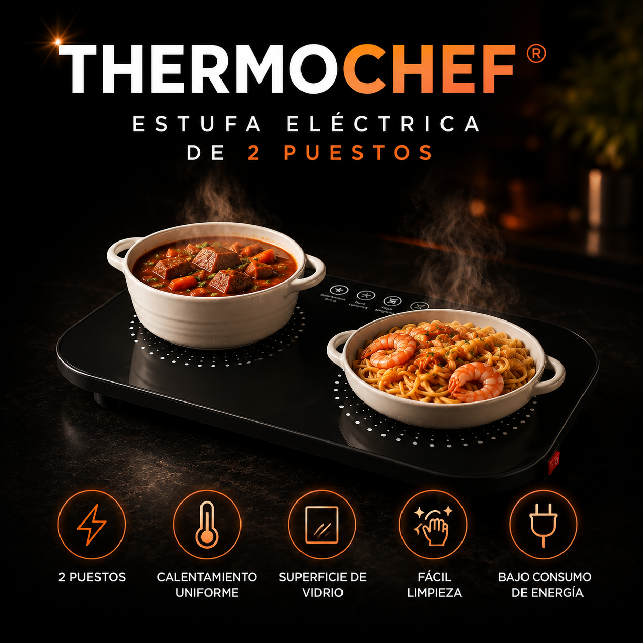 ThermoChef® | Estufa Eléctrica de 2 Puestos  🔥