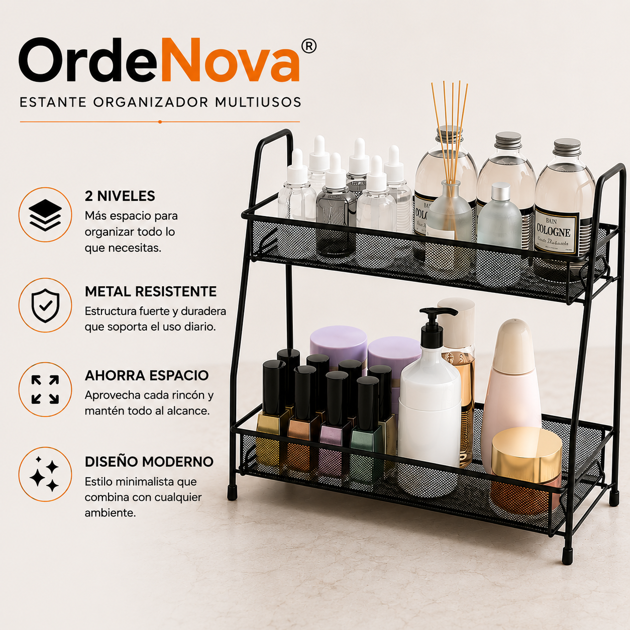 OrdeNova® | Estante Organizador Metálico Multiusos ✨💎