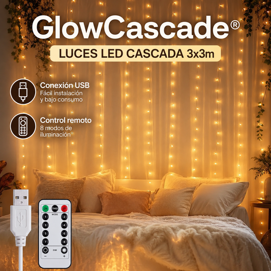 ✨ GlowCascade® | Luces LED Cascada 3x3m
