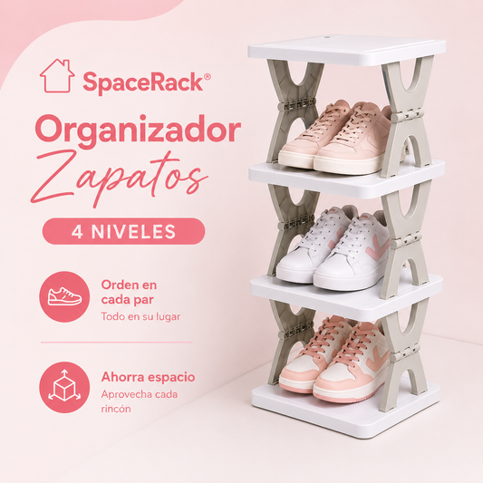 🏠 SpaceRack® | Organizador Zapatos 4 Niveles