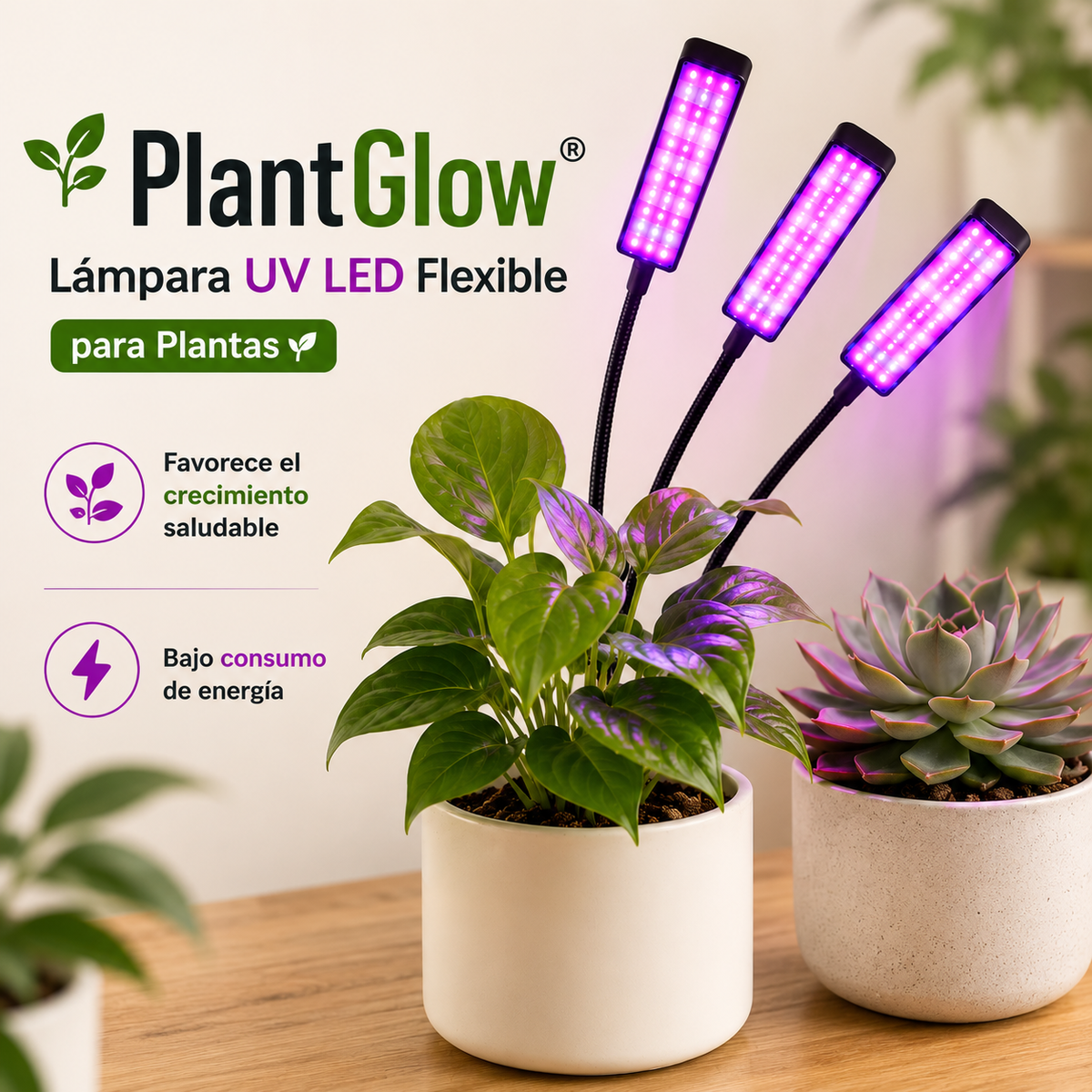 🌱 PlantGlow® | Lámpara UV LED Flexible para Plantas