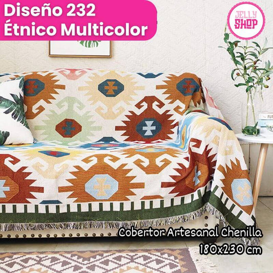 Cobertor Artesanal para Sofá 180 x 230 cm 💎Renueva tu sala!✨