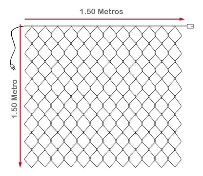 ✨ Malla LED Decorativa BrightNet® 1.50 m por 1.50 m — 120 Luces