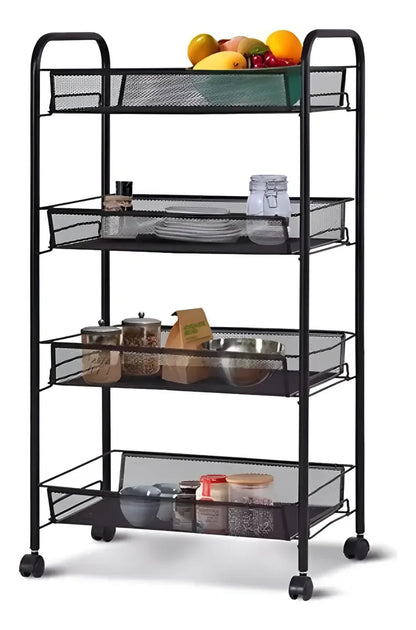 OrganiRack® | Organizador Metálico de 4 Niveles con Ruedas✨