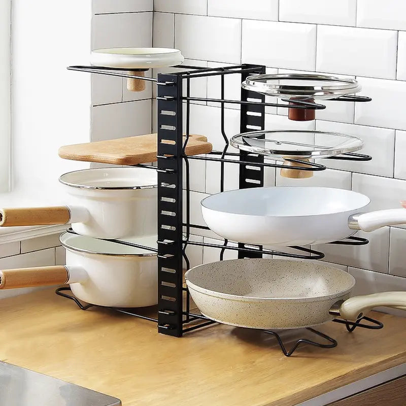 RackMaster Ollas® | Organizador Ajustable para Ollas y Tapas