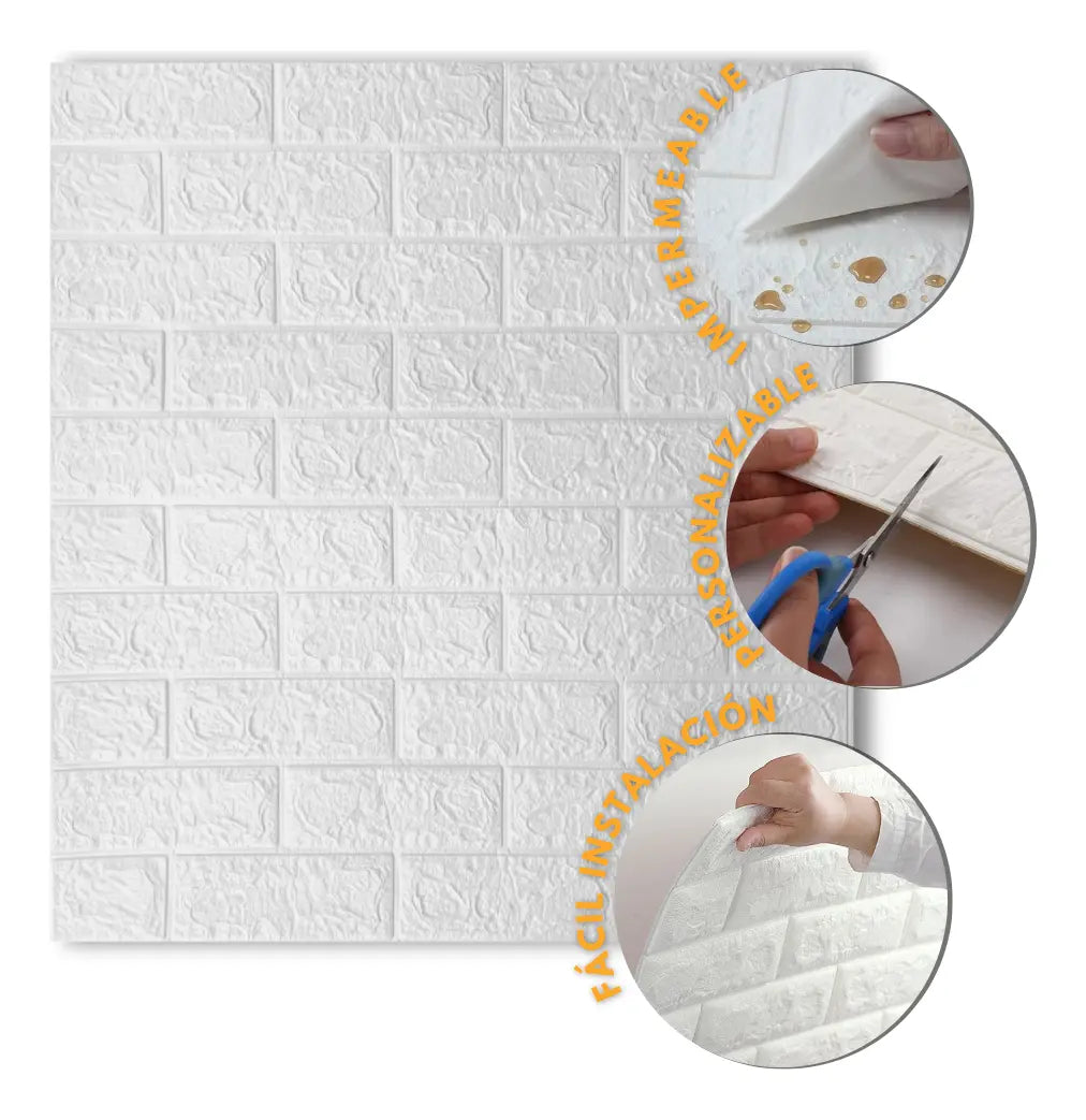 ✨Set x5 DecoBrick® | Paneles Decorativos 3D Autoadhesivos 77x70 cm
