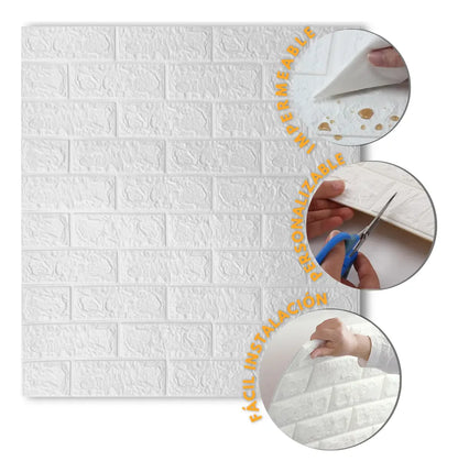 ✨Set x5 DecoBrick® | Paneles Decorativos 3D Autoadhesivos 77x70 cm