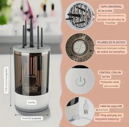 Limpiador Eléctrico de Brochas: Cuida tu piel con brochas impecables en poco tiempo!💆🏻‍♀️✨- Importado 🇺🇸