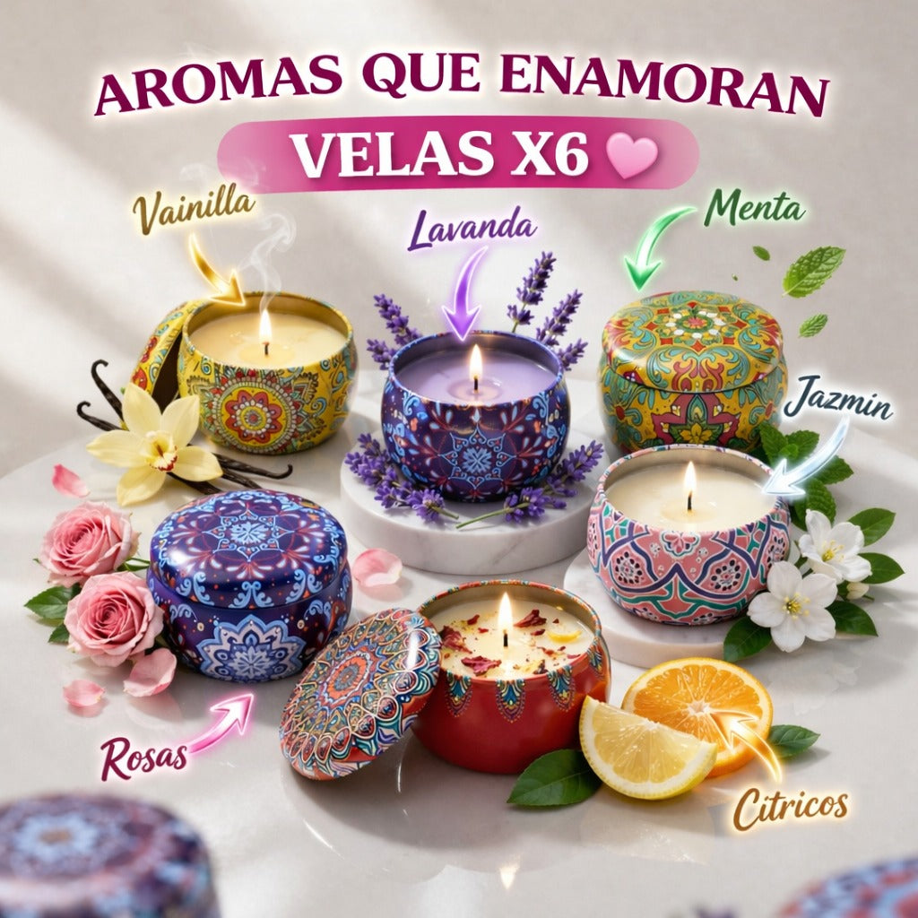 AromaLuxe™ Set de Velas Aromáticas X6 ®