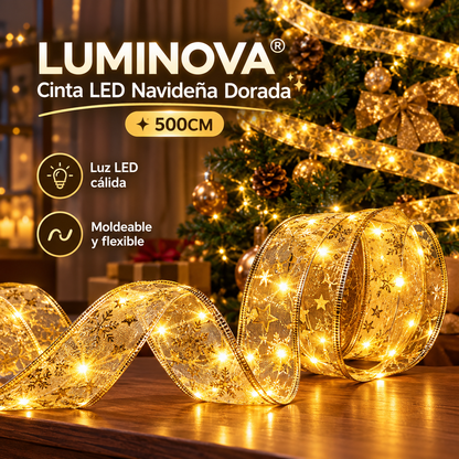 LUMINOVA® Cinta LED Navideña Dorada ✨500CM