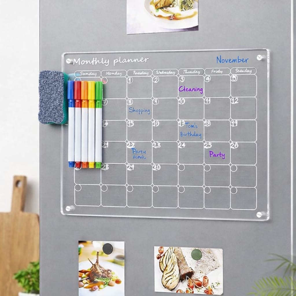 📅 MAGNEPLAN® – Tablero Acrílico Calendario Mensual Magnético + Marcadores 🎁