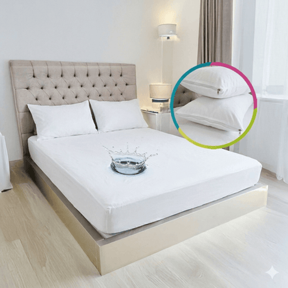 🛏️ SleepCare™ Protector Impermeable de Colchón + 2 Protectores de Almohada🎁