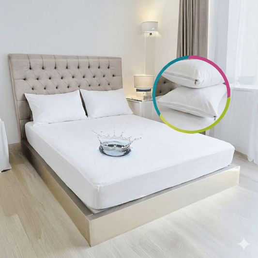 🛏️ SleepCare™ Protector Impermeable de Colchón + 2 Protectores de Almohada🎁