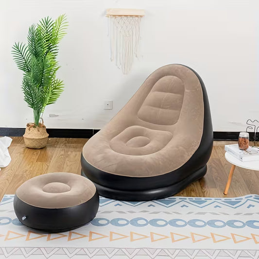 CloudRest™ – Sillón Inflable Premium + Reposapiés ☁️🛋️