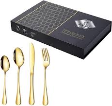 ✨ Elegance Gold® | Set de Cubiertos Dorados Premium de 24 Piezas