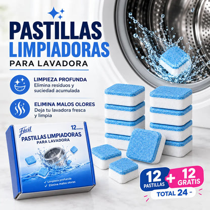 🧺Pastillas CleanWash® Limpiadoras para Lavadora   (12 + 12 GRATIS🎁)